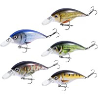 Magreel Señuelos Pesca Set Mini 5pcs Kit de Señuelo Pesca Accesorios Cebos Artificiales Crankbaits Swimbait con Caja de…